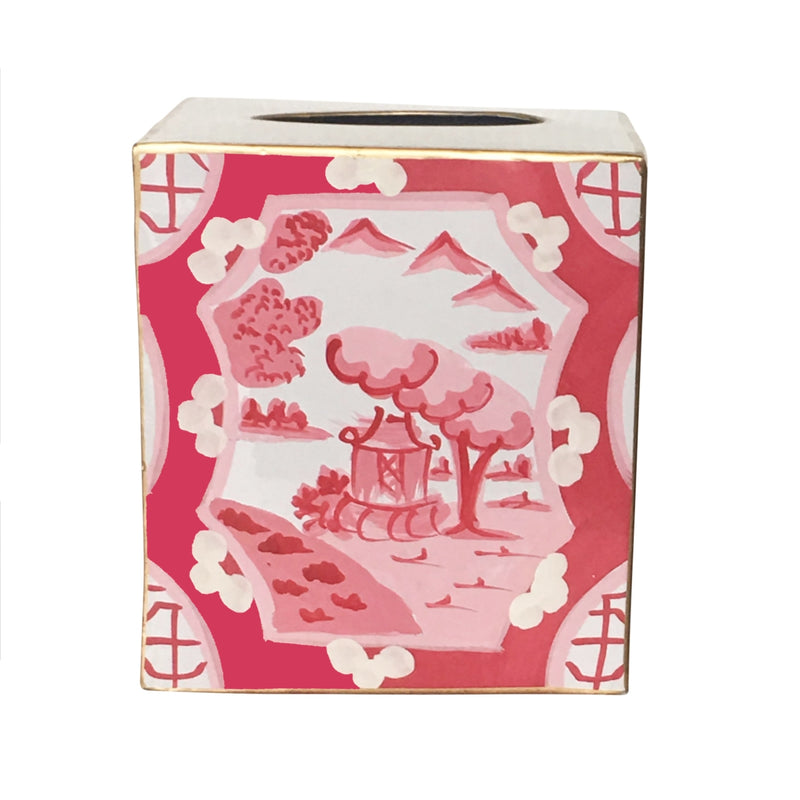 Canton in Pink Wastebasket /Tissue Box by Dana Gibson