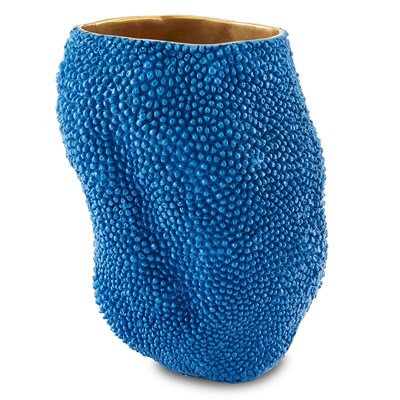 Jackfruit Small Cobalt Blue Vase by Currey and Company