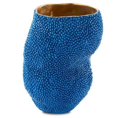 Jackfruit Small Cobalt Blue Vase by Currey and Company