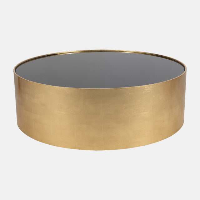 Gold Black Glass Coffee Table 47" by Elevate