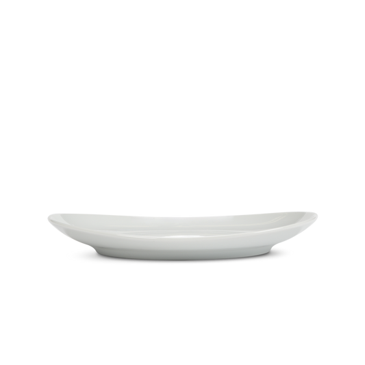White ceramic plate on a white background