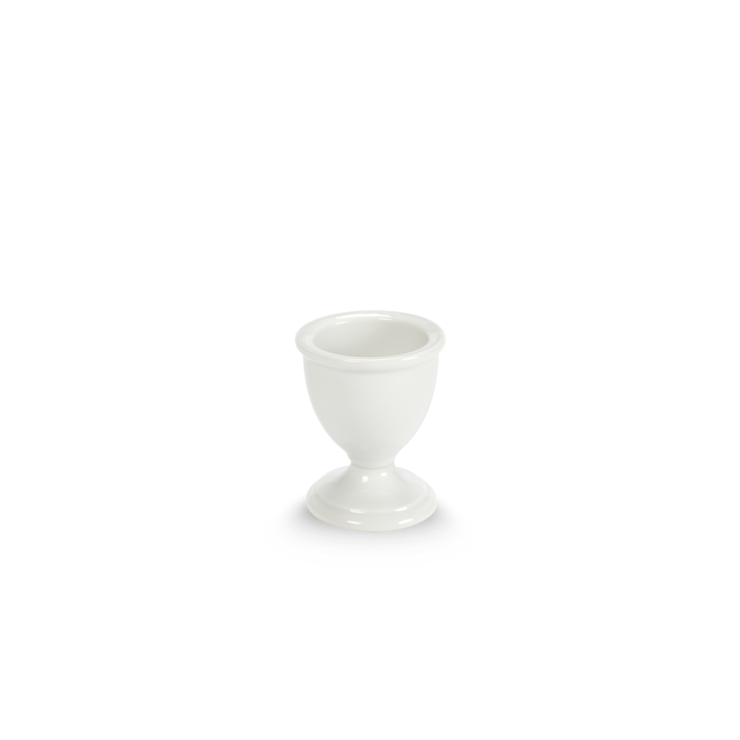 White ceramic egg cup on a white background