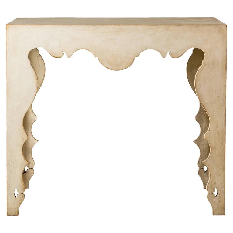 Contemporary Rococo Console Table in Painted Swedish Finish by Tara Shaw