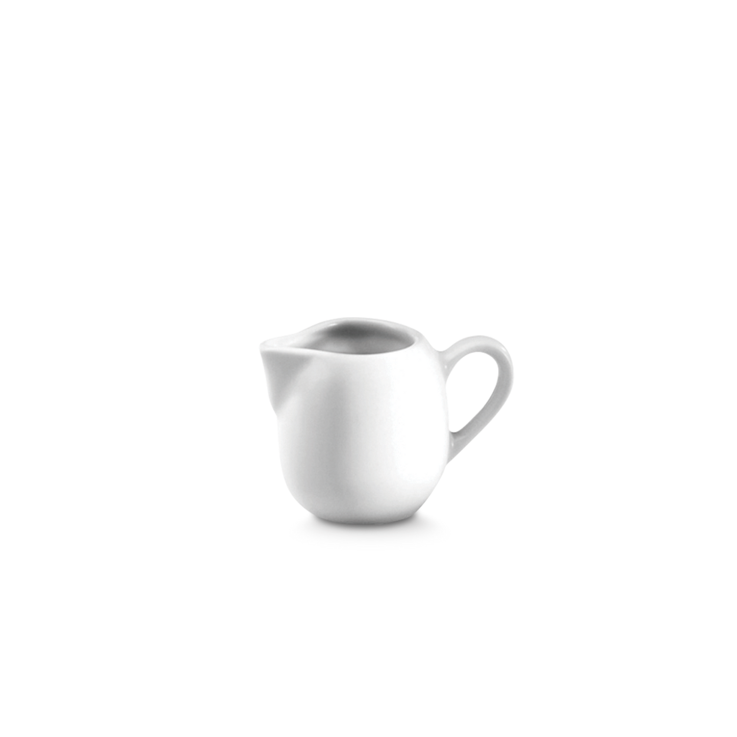 White ceramic pitcher on a white background