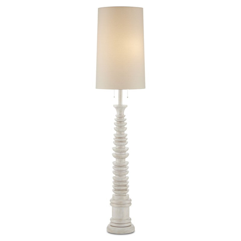 Malayan White Floor Lamp by Currey and Company