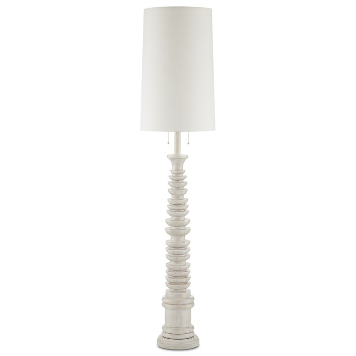 Malayan White Floor Lamp by Currey and Company