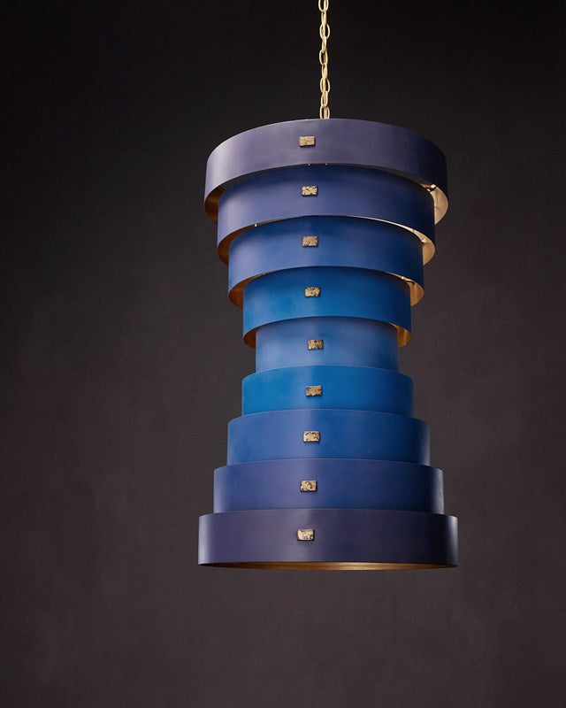 Graduation Large Blue Chandelier by Currey and Company