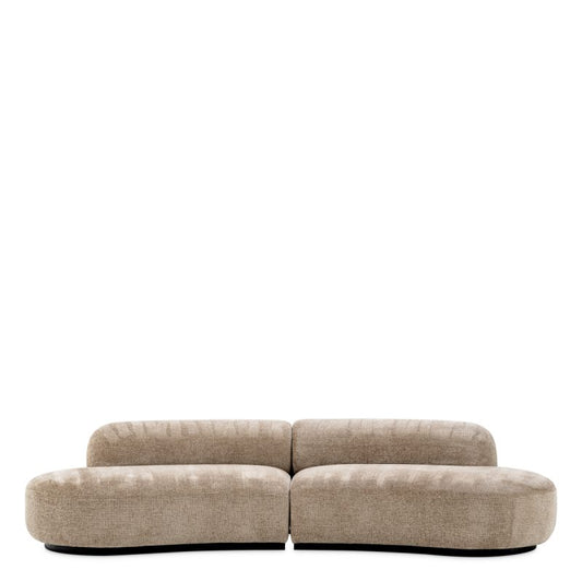2 Piece Contemporary Sofa In Sand by Tara Shaw front view