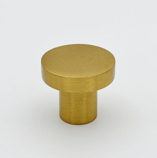 Brushed Brass "Lounge" Cabinet Knob and Wire Drawer Pulls