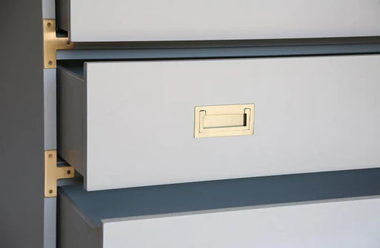 Ave Home Large Carlyle Campaign Dresser in Grey