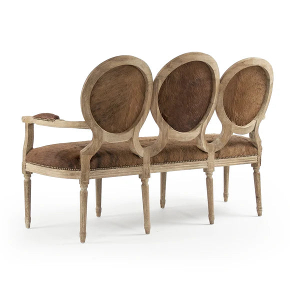 Zentique Medallion Cowhide Triple Back Chair