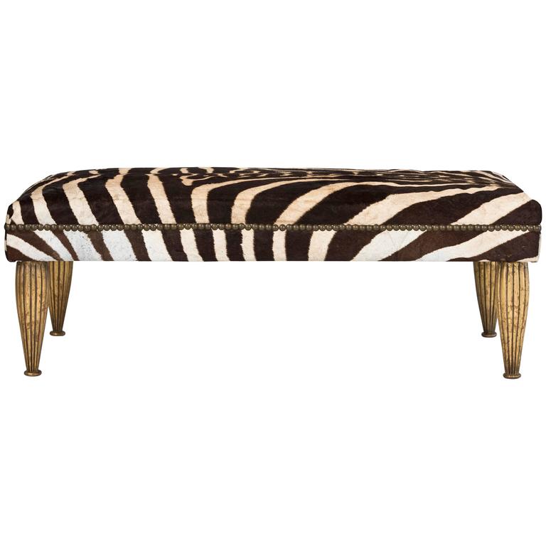 Contemporary Bench with Gilded Legs by Tara Shaw 