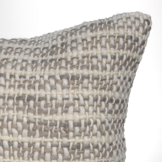 Cozi Grey/Ivory/Taupe Knit Euro Sham