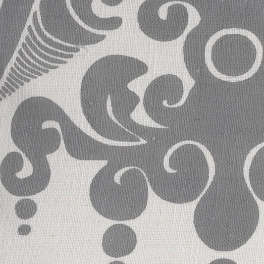 Enchantique Ivory/Dark Grey Stonewashed Cotton Decorative Throw Pillow 22"Sq