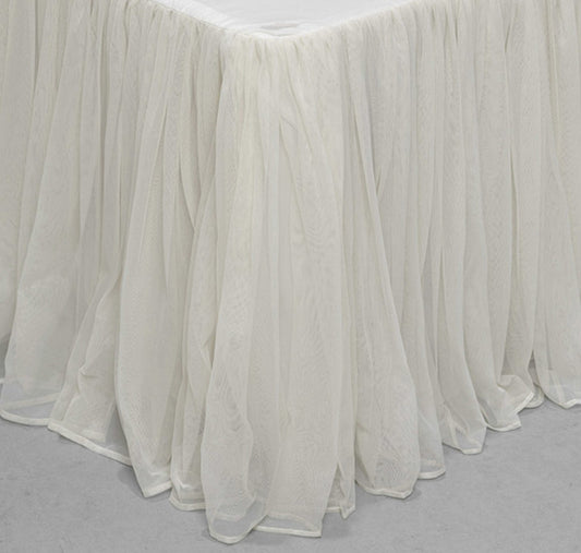 Whisper Off White 20" Gathered Tulle Bedskirt