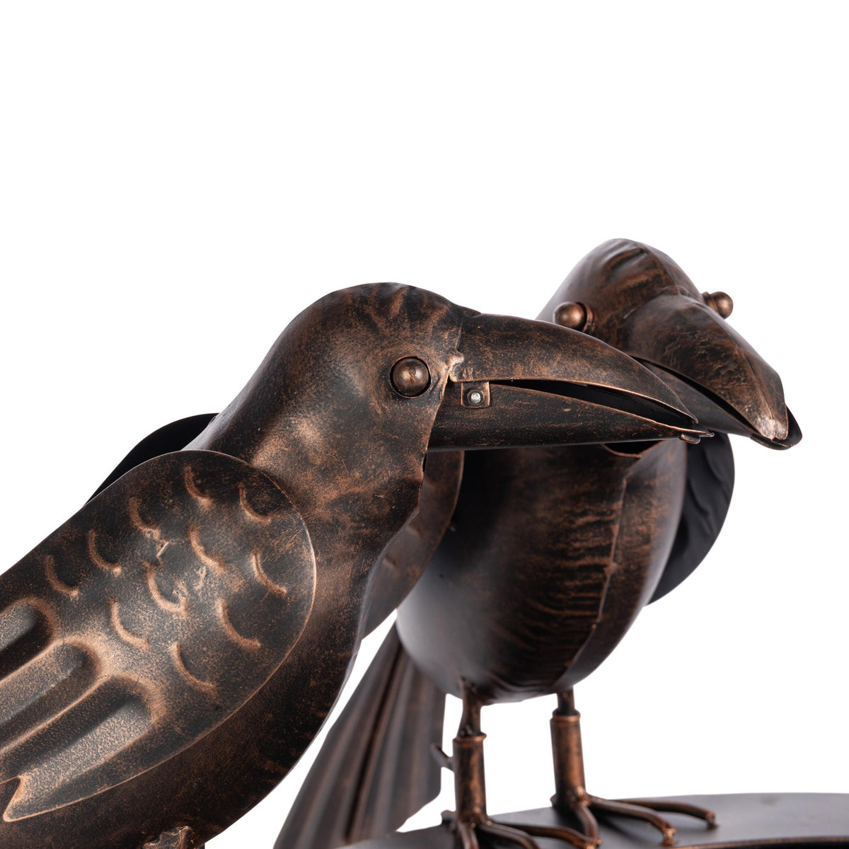 Folk Art Crows Fountain, Black Bronze