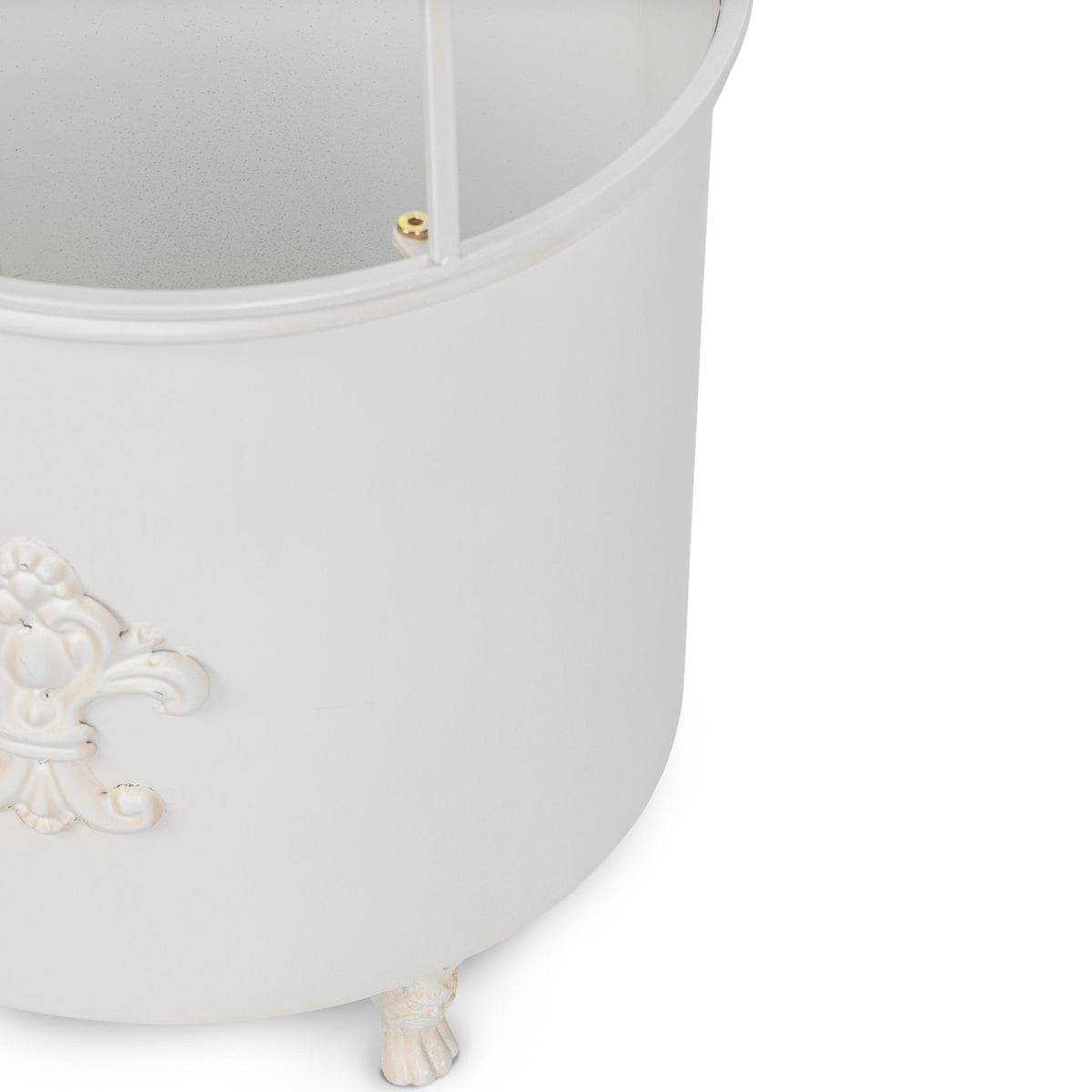 Fleur-de-Lis Planter Obelisk, Large, Antiqued White
