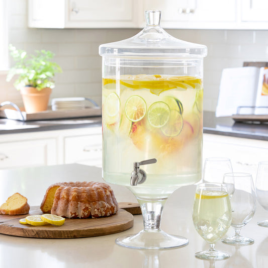 Cute & Sleek Crystal Beverage Dispenser, 12qt.