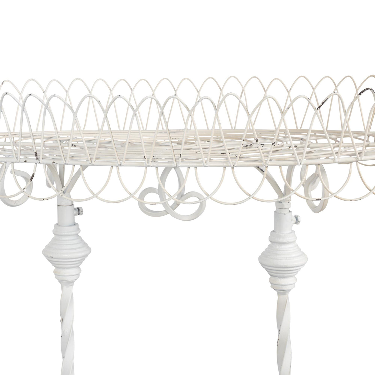 French Wire Stand, Antiqued White