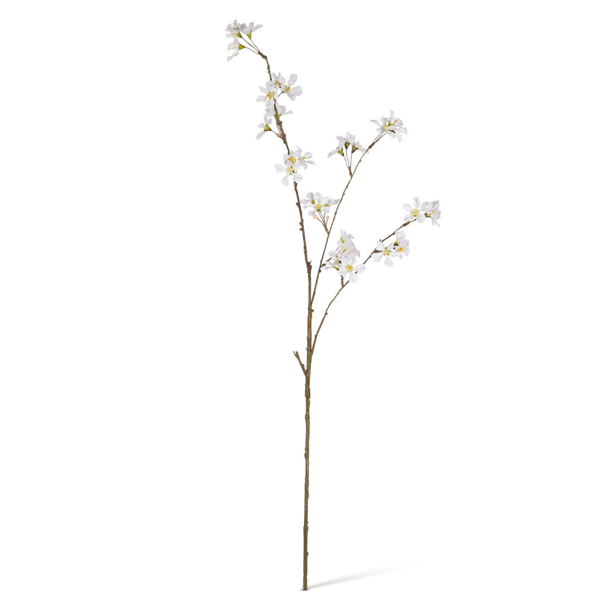 34.6" White and Pink Cherry Blossom Stem with Leaves