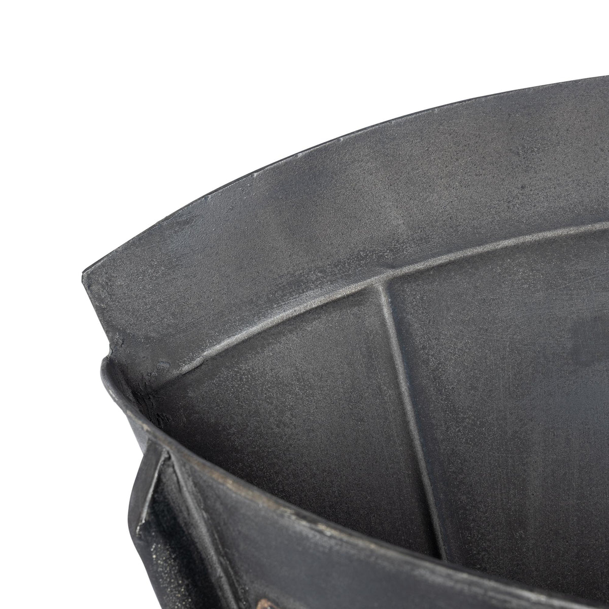 French Metal Picking Basket, Weathered Black