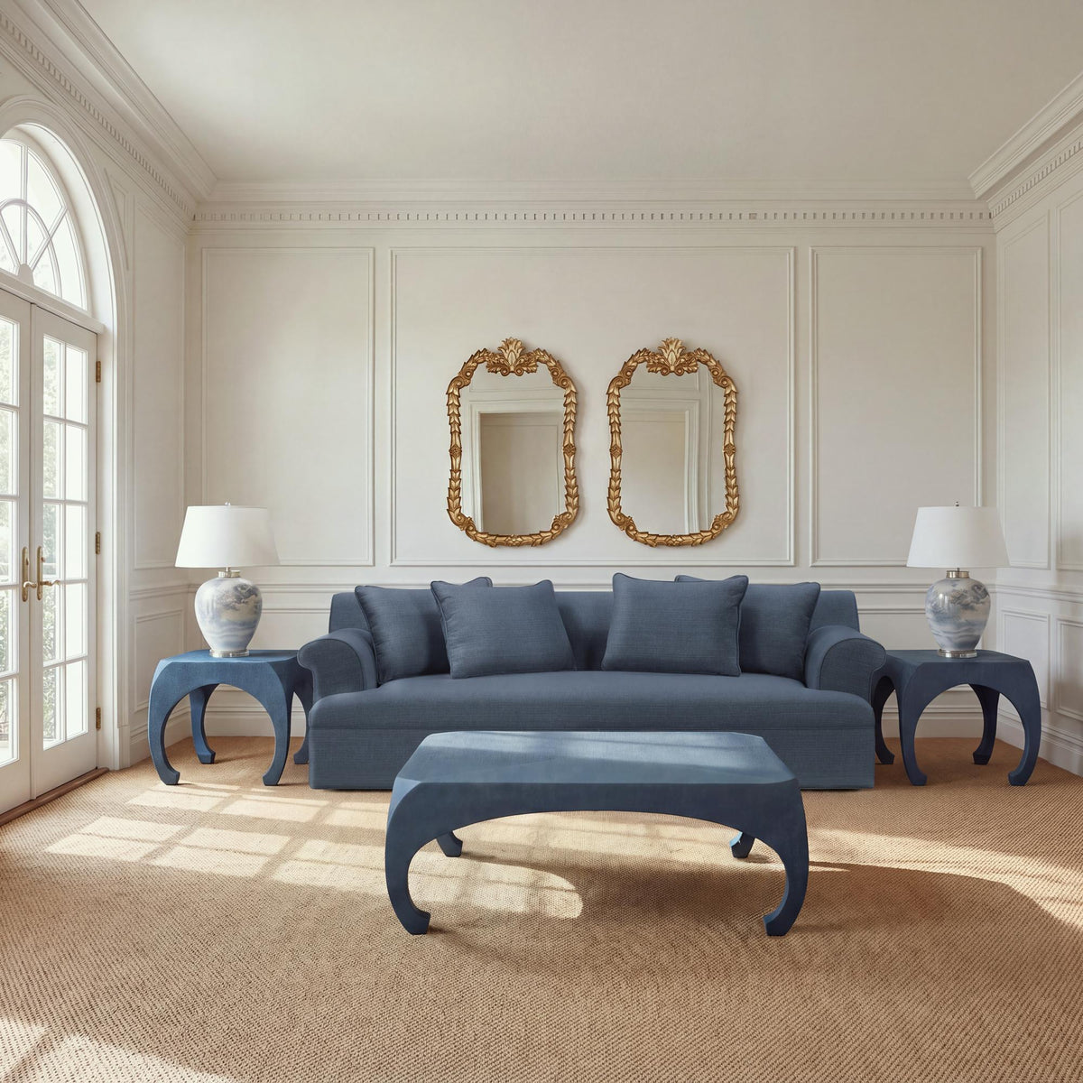 Flagship Sofa, Heathered Navy