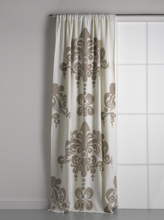 Enchantique Ivory Stonewashed Cotton Lined Window Curtain
