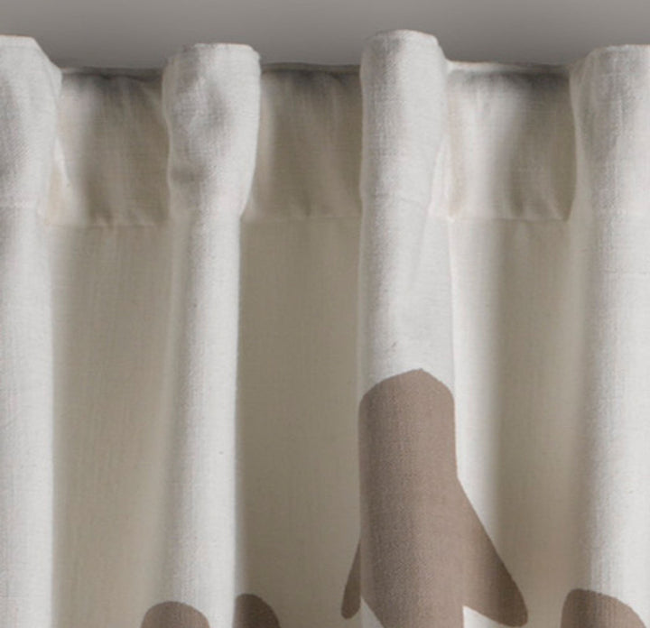 Enchantique Ivory Stonewashed Cotton Lined Window Curtain