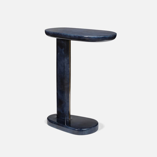 Adam Navy Gloss Vellum Leather / Brass Metal 18"L x 10"W x 24"H