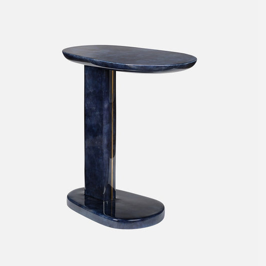 Adam Navy Gloss Vellum Leather / Brass Metal 22"L x 14"W x 24"H