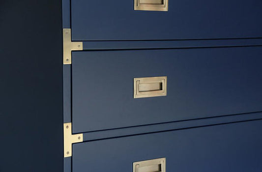 Ave Home Large Carlyle Campaign Dresser in Navy