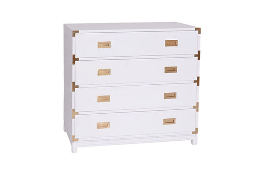 Ave Home Carlyle Large Campaign Dresser in White