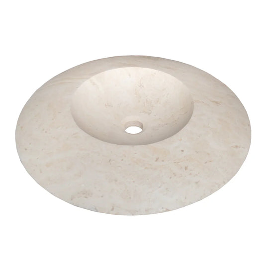 Light Travertine Natural Stone UFO Shape Above Vanity Bathroom Sink Honed