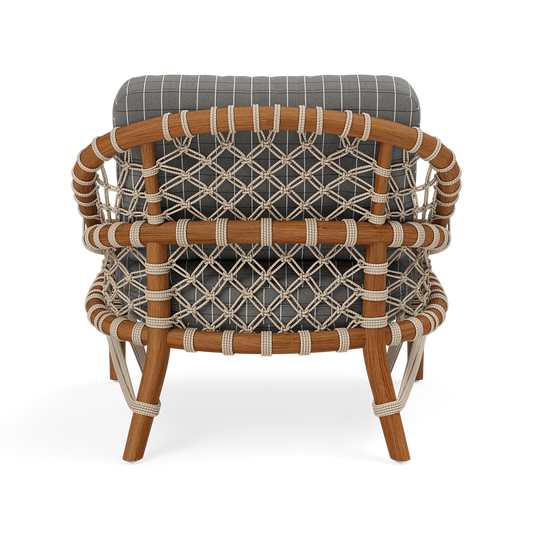 Outdoor Castelo Lounge Chair Clyde Charcoal Plaid