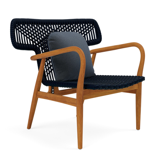 Garrison Outdoor Wing Chair - Havel Navy Outdoor Performance Velvet Cushion
