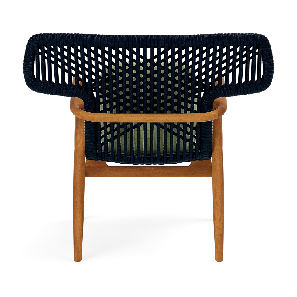 Garrison Outdoor Wing Chair - Clyde Mint Plaid High-Performance Fabric