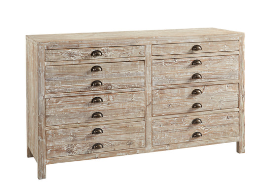 White Washed Medium Apothecary Chest/Cabinet by Furniture Classics