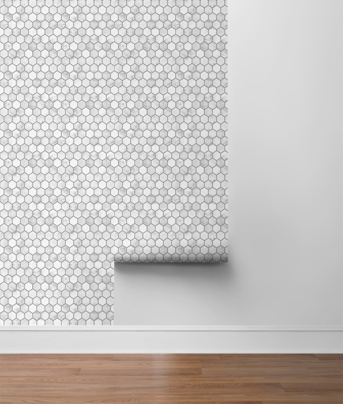 Marble Hexagon Faux Peel and Stick Removable Wallpaper