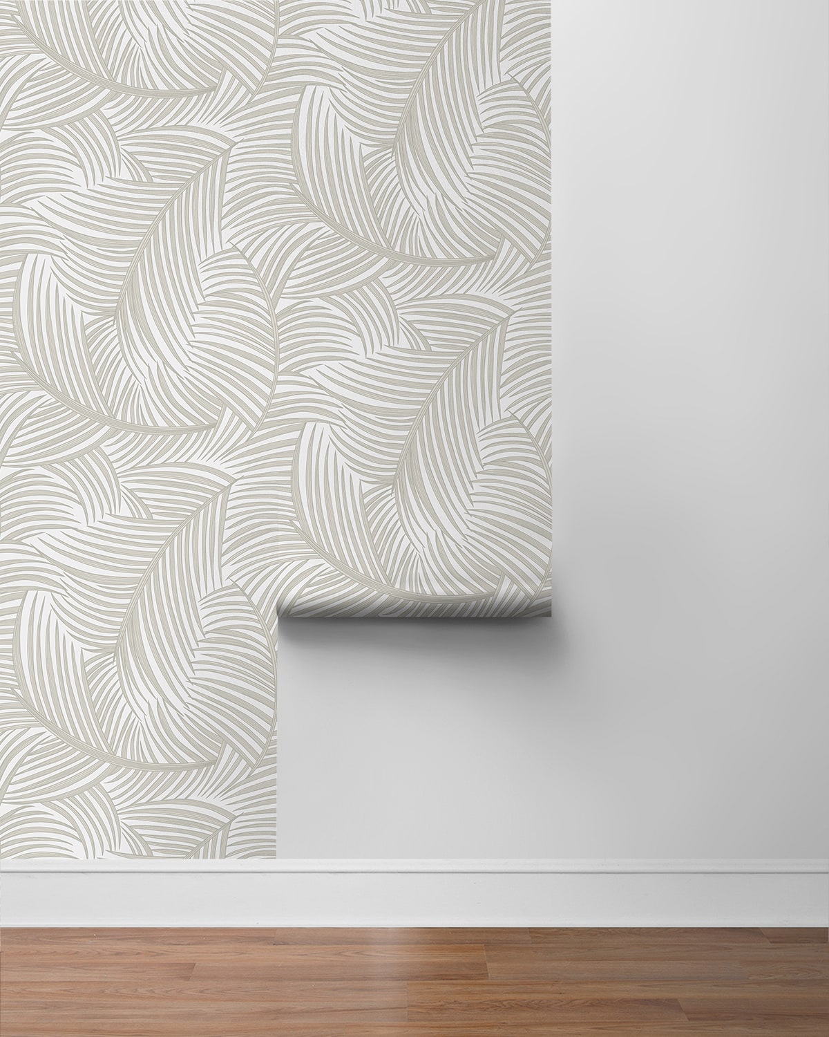 Tossed Palm Fronds Premium Peel and Stick Removable Wallpaper