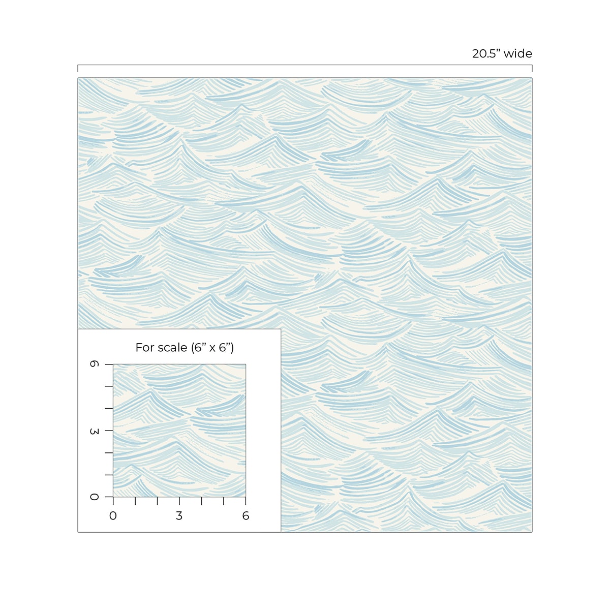 Bayside Waves Coastal Peel and Stick Removable Wallpaper