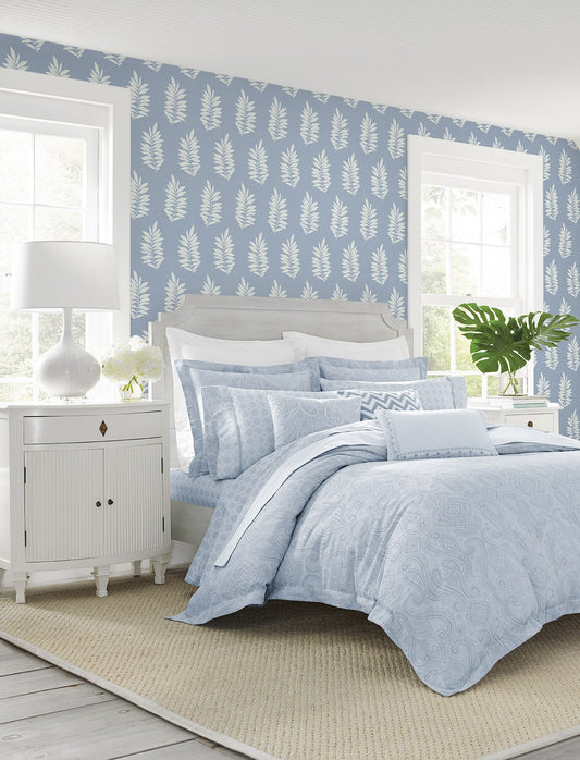 Pinnate Leaf Silhouette Premium Peel and Stick Removable Wallpaper