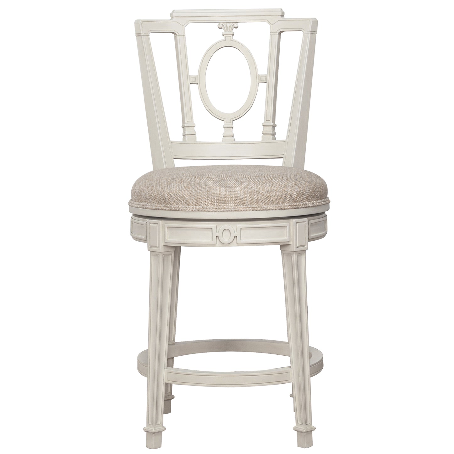 White counter stool in white