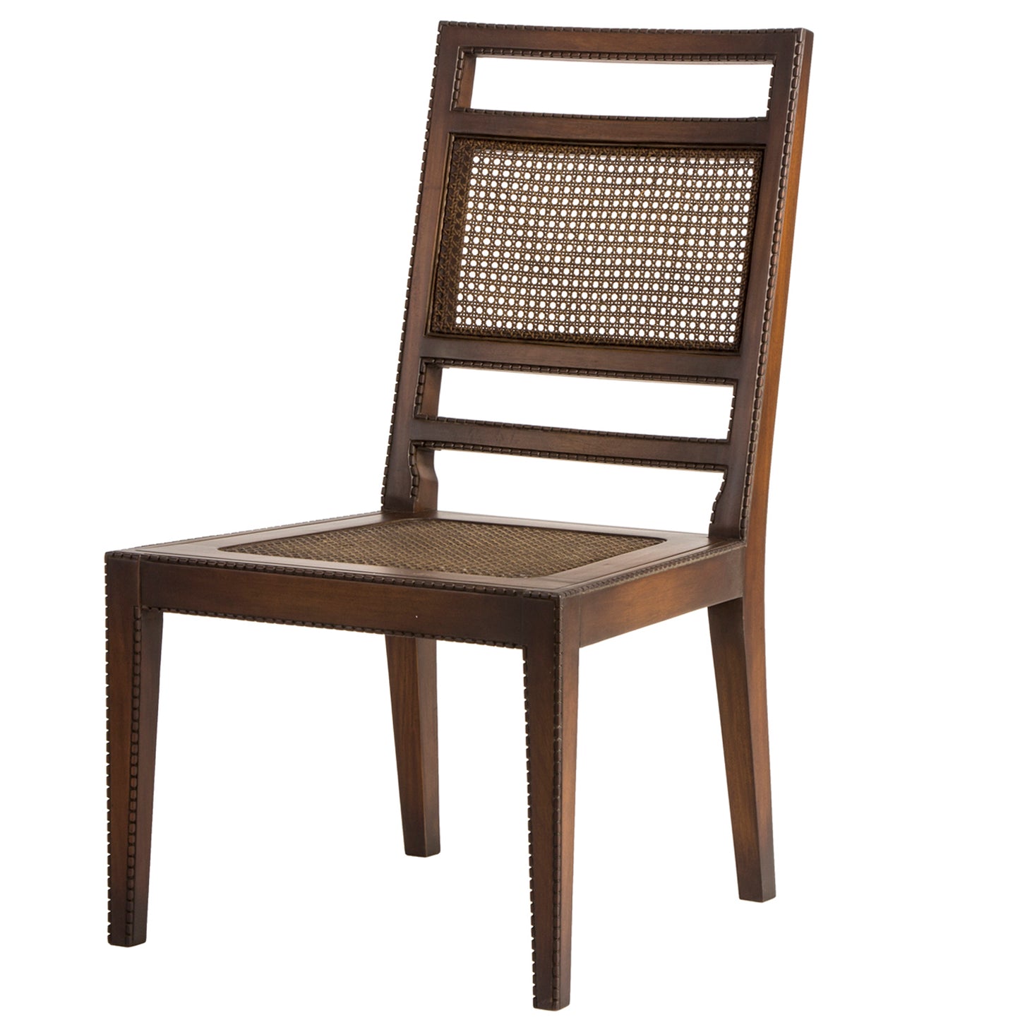 Pair of Olivia dark brown wood side chairs by French Market Collection (image shows one chair)