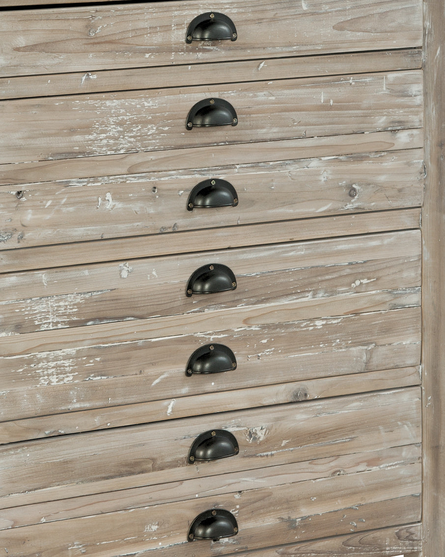 Small White Washed Apothecary Chest/Cabinet