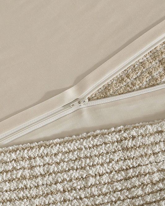 Two-Tone Snug Ribbed Bamboo Duvet Cover