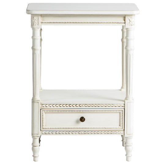 Grey Small 2 Shelf Table with Drawer - Nightstand