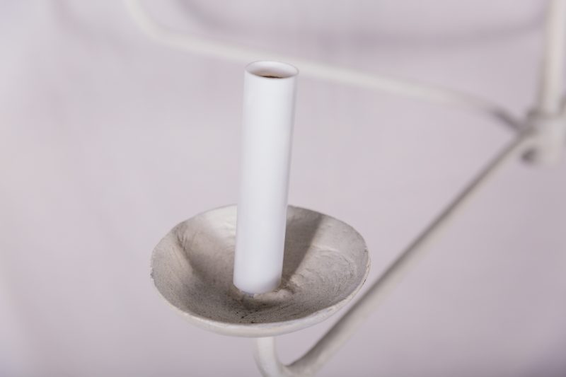Contemporary Plaster Iron Chandelier by Tara Shaw close up of candelabra light holder