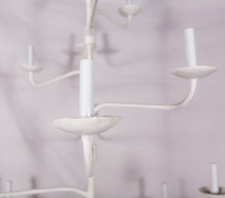 Contemporary Plaster Iron Chandelier by Tara Shaw close up of candelabra holder plus a view other 