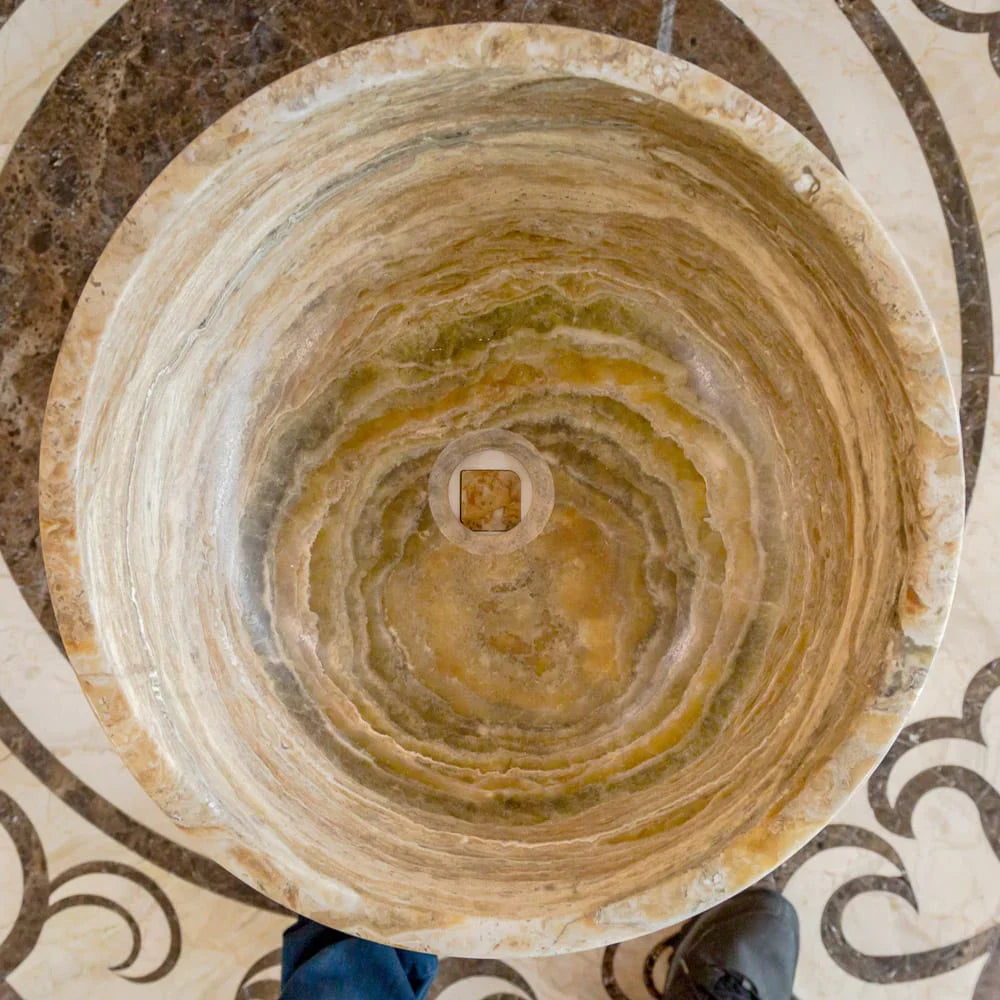 Traonyx Natural Stone Above Vanity Bathroom Sink Honed