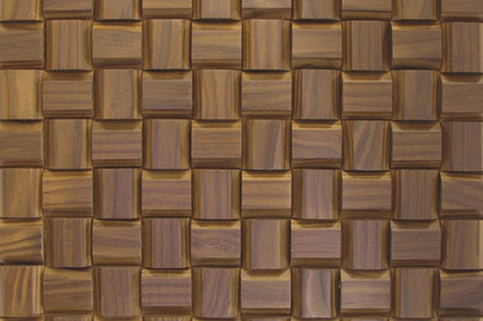 US Pine Pyramid Thermowood Mesh-mounted Mosaic Wall Tile - Livfloors Collection
